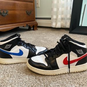 Air Jordan 1 mid multi color swoosh (Youth Size)